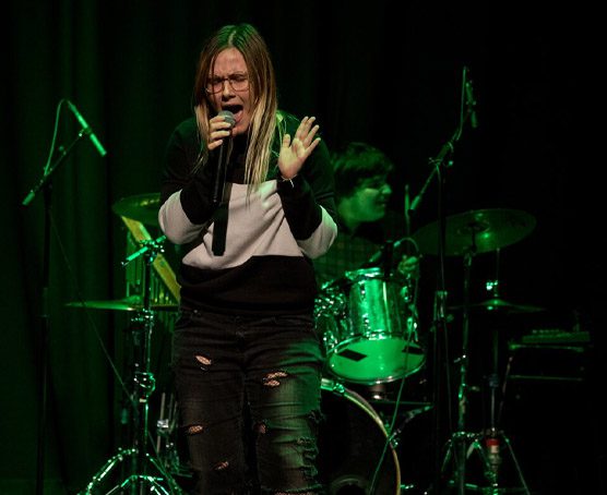 Band performing on stage