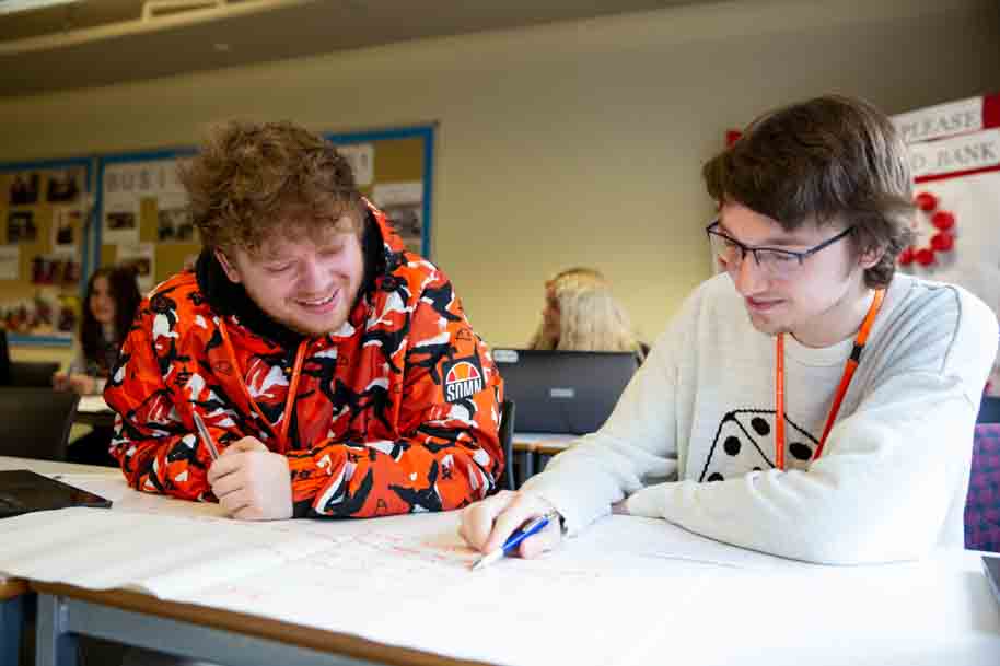 Students laughing