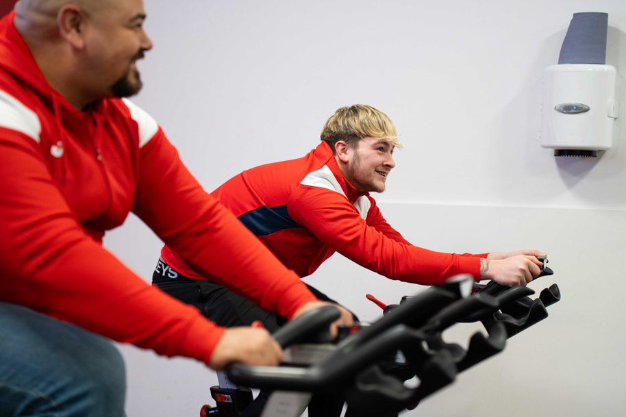 Smiling at gym