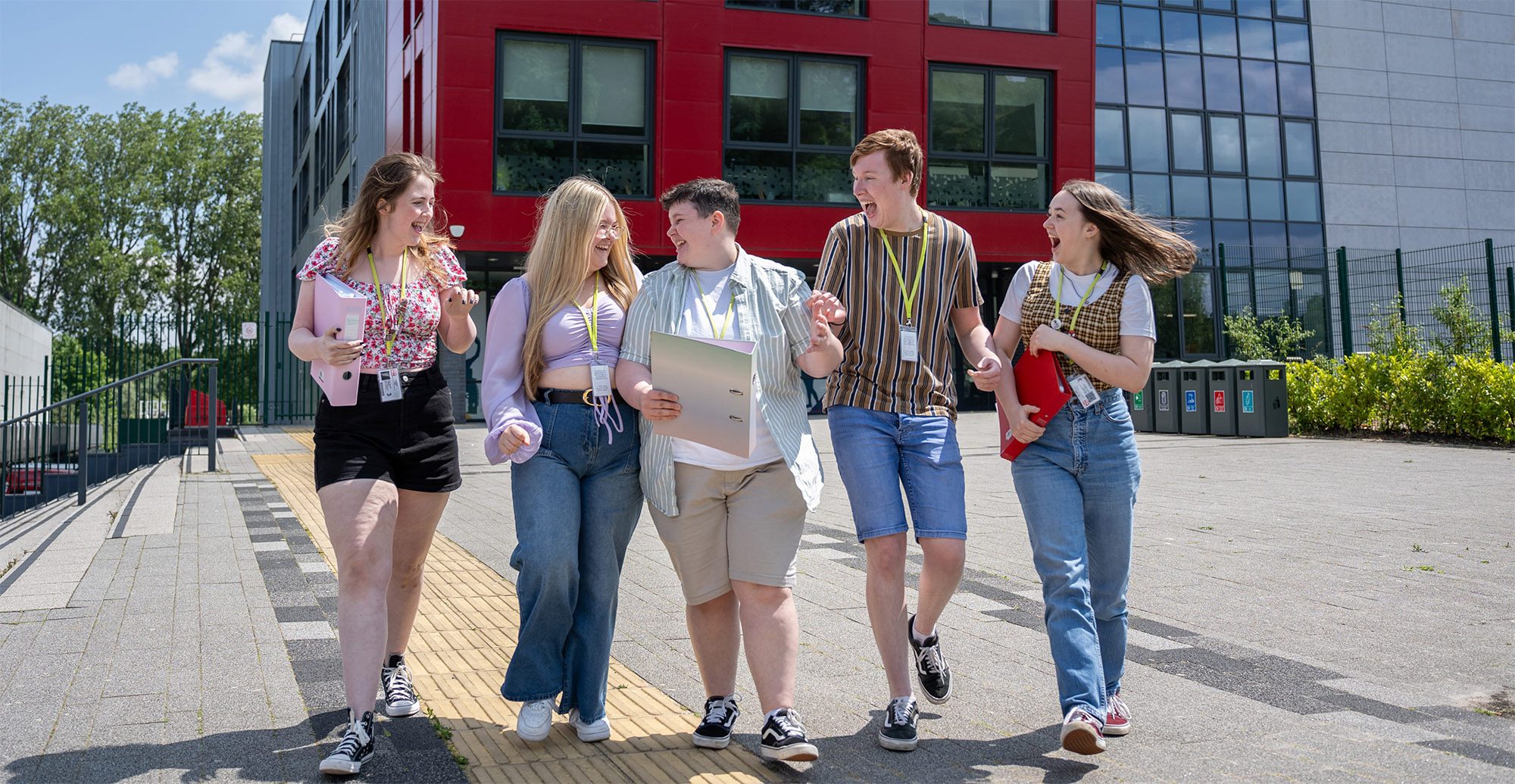 Students talking outside of TLZ